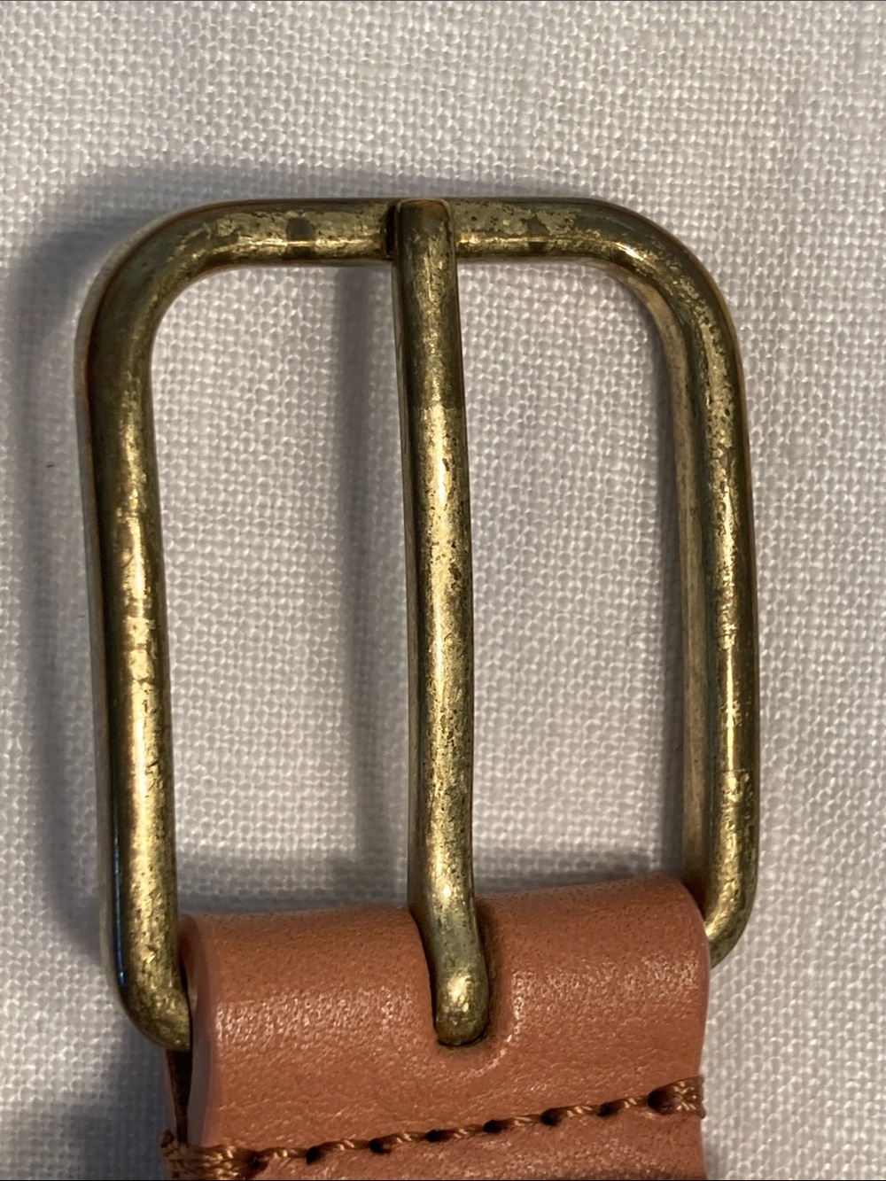 J.Crew Studded Tan caramel Leather Belt Brass Buckle M - Picture 13 of 16